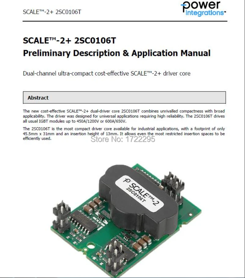 1 шт./лот 2SC0106T2A1-12 2SC0106T двухканальный ультра-компактный экономически эффективного масштаба-2 основной драйвер