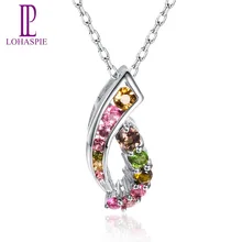 LP ювелирные изделия из драгоценных камней 18 К золотой кулон ожерелье для женщин натуральный цвет турмалин романтические ювелирные изделия Рождественский подарок