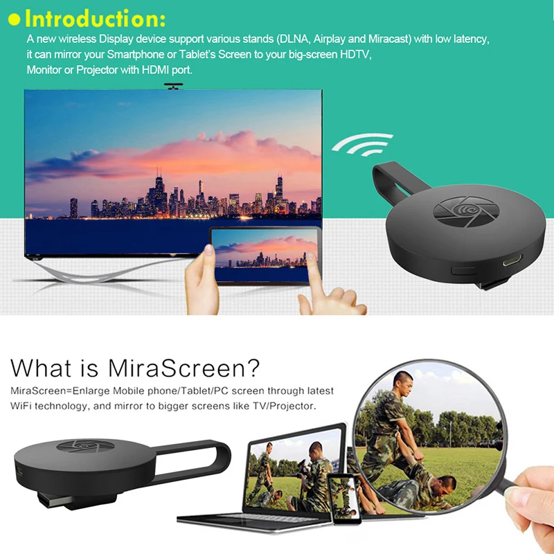 256MB Ezcast Miracast Any Cast Airplay Hdmi Tv Stick Wifi Display Receiver Dongle For Ios Android Tv Stick Pad Tv 1080P DLNA
