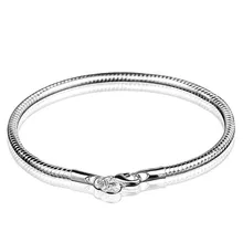 

WSB016 Fashion Designer Women's Girl's Silver Plated 3mm Snake Chain Bangle Bracelet Party Cocktail