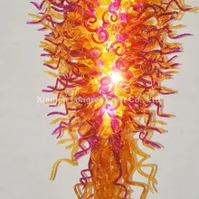 Популярный Стиль Отель Большая выдувная стеклянная современная светодиодная Хрустальная люстра