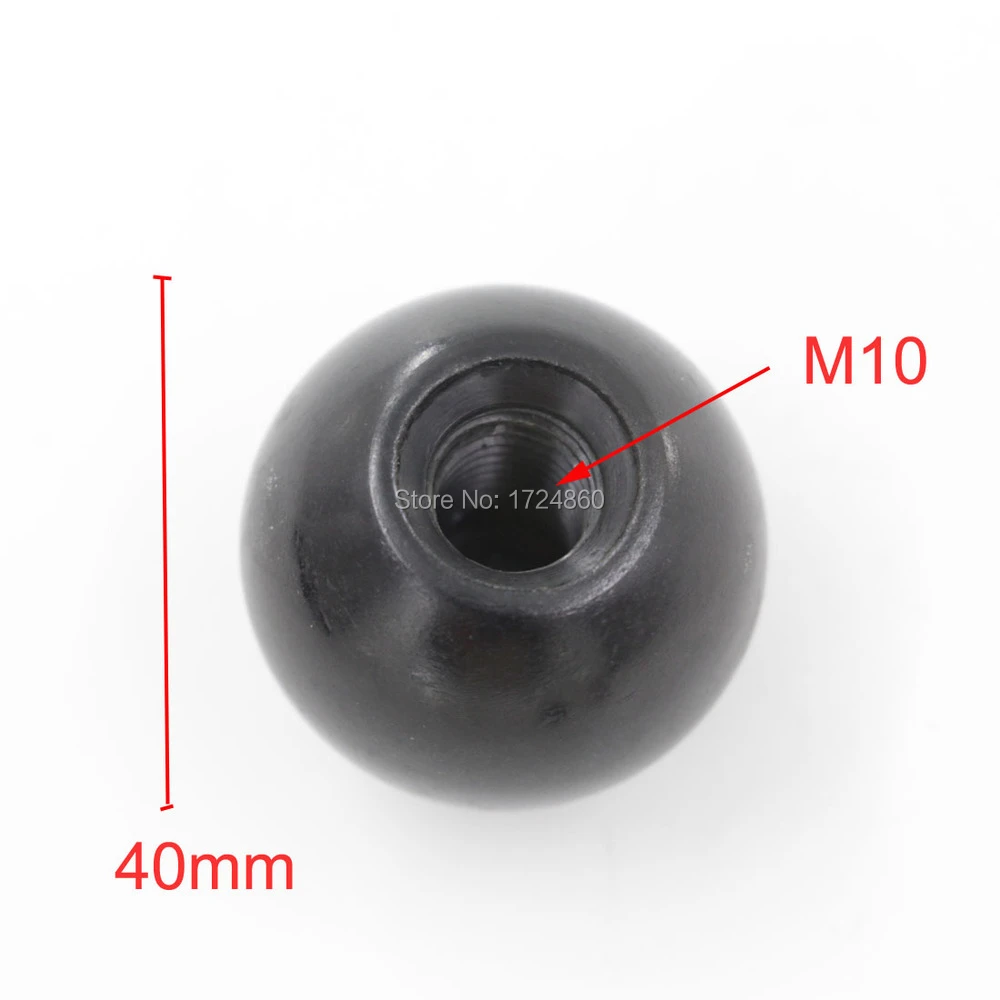 Fluted Knobs Black Phenolic Plastic Ball Knob 1 Each M10x1.50 Brass