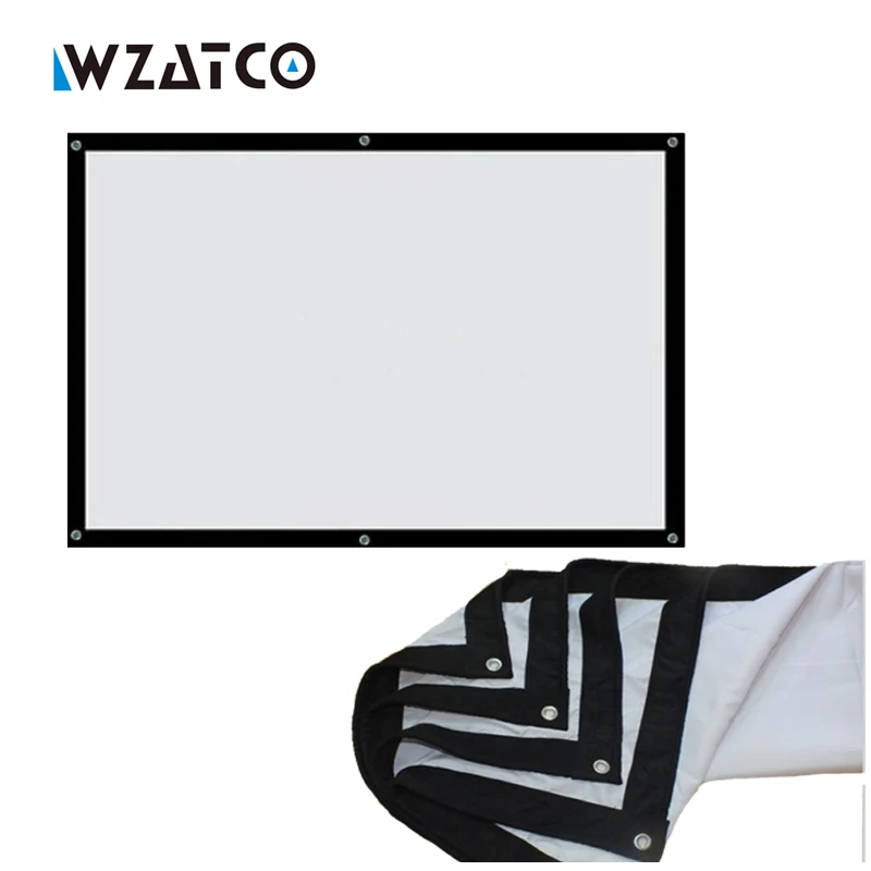 WZATCO 100inch 169 Projector HD Screen Portable Folded Front