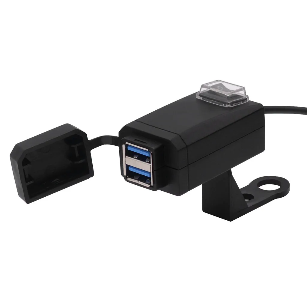 

Motorcycle Handlebar Charger QC 3.0 Adapter With Dual USB For Mobile Phone Waterproof Motorcycle USB charger adapter