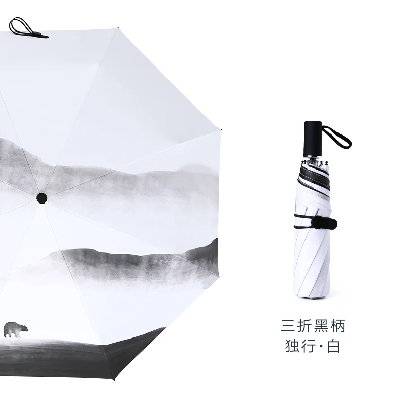 

Sunny and Rainy Anti-UV Small Fresh Umbrella Woman Ancient Simple Folding Black Umbrella Adults Student Dance Girls UmbrellasYS5