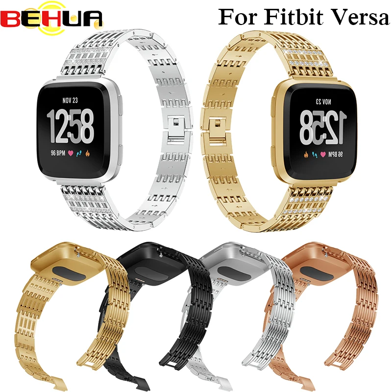 

New For Fitbit Versa Wristband Wrist Strap Smart Watch Band Strap with Rhinestone Crystal Watchband Replacement Smartwatch Band