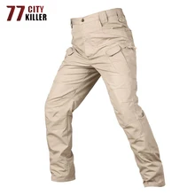 77 CIty Killer тактические камуфляжные военные брюки карго мужская верхняя одежда Водонепроницаемые эластичные мужские брюки плюс размер S-5XL