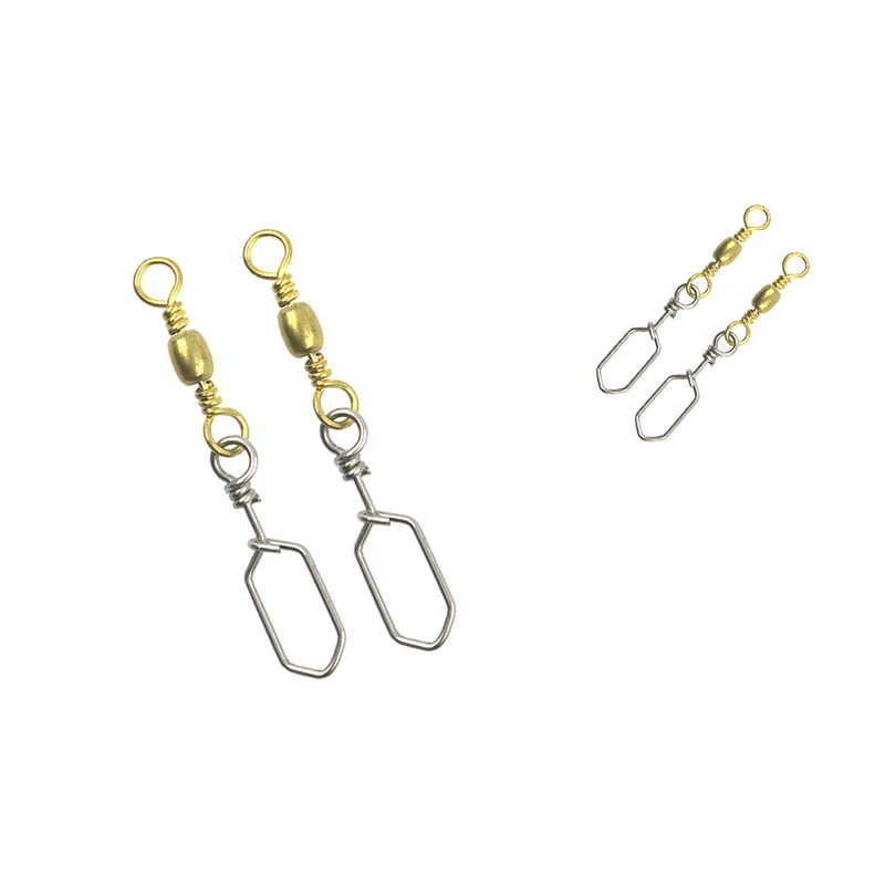10PCS 2# 4# 6# 8#10# 12#14# Stainless Steel Fishing Connector Pin Bearing Rolling Swivel Snap Pins Fishing Tackle Accessories