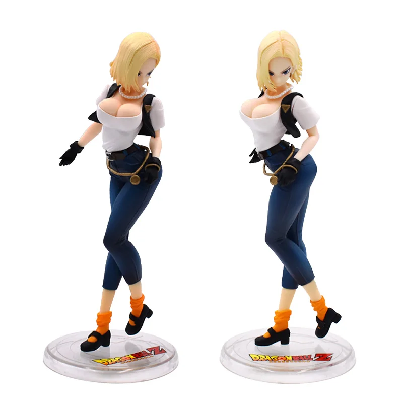 

20cm Anime Dragon Ball Z Android 18 Lazuli Jeans Ver PVC Action Figure Collection Doll Model Toys Gifts For Christmas