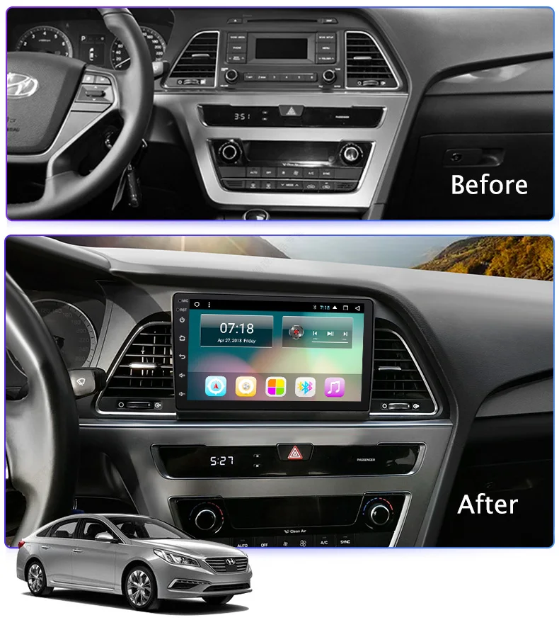 Excellent 9" 2.5D IPS Android 8.1 Car DVD GPS Player For Hyundai Sonata 2016 2017 2018 Car Radio Stereo Head Unit with Navigation 4 Excellent 9" 2.5D IPS Android 8.1 Car DVD GPS Player For Hyundai Sonata 2016 2017 2018 Car Radio Stereo Head Unit with Navigation 4