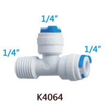 1 шт. 1/"-1/4" трубка OD шланг 1/" солодовый тройник адаптер быстрое соединение RO Разъем для воды фитинги аквариум обратного осмоса системы