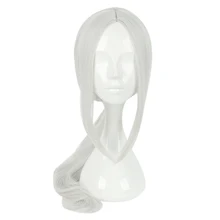 Mcoser 75 см длинные прямые синтетические волосы Высокая температура волокна белого цвета косплей парик WIG-658P