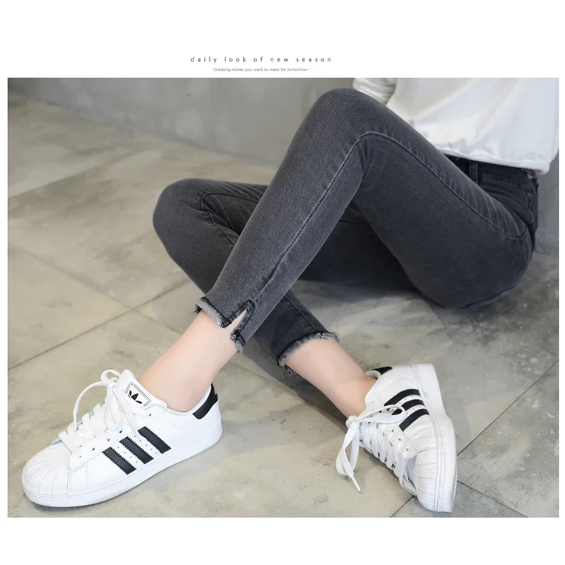 Jeans for Women 2019 New black/Grey Mid Waist Jeans Elastic Large Size Jeans Female Ankle-length pants vintage Woman Trousers Jeans for Women 2019 New black/Grey Mid Waist Jeans Elastic Large Size Jeans Female Ankle-length pants vintage Woman Trousers
