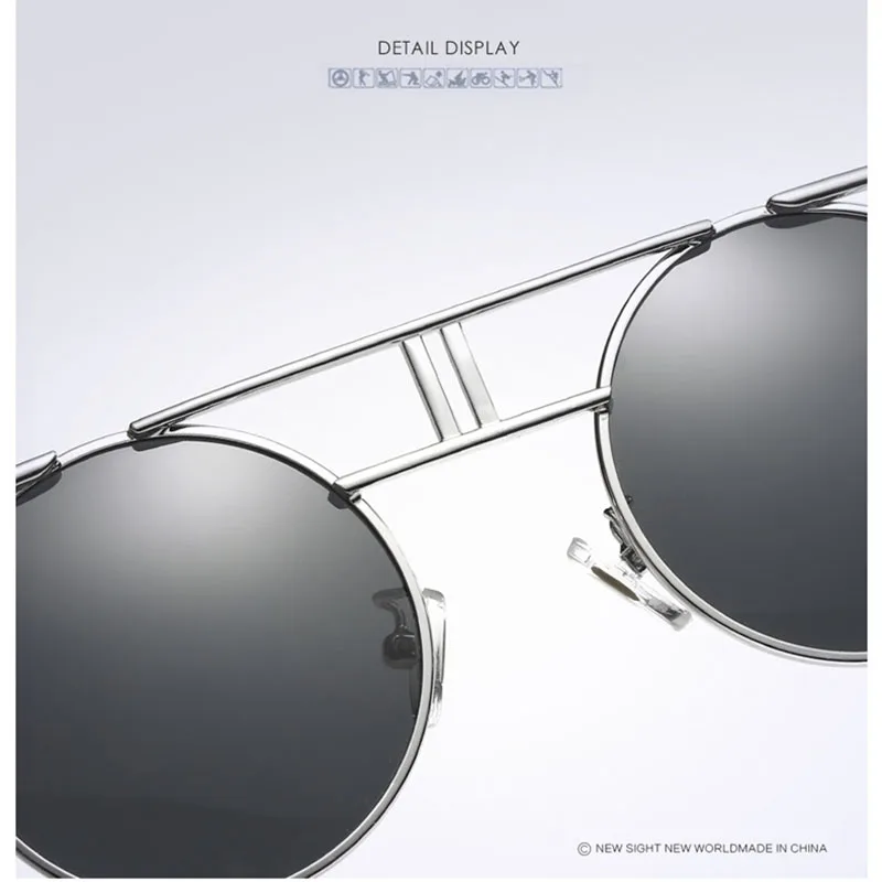 Vega поляризированные стимпанк очки Для мужчин Для женщин круглый Винтаж легендарные солнцезащитные очки стимпанк очки Готический очки 393