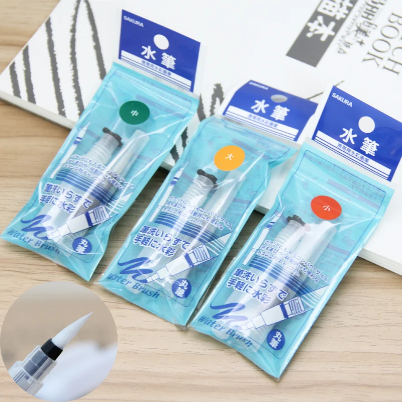 5 Pcs Sakura & Touchnem Refillable Water Brush Ink Pen for Water Color