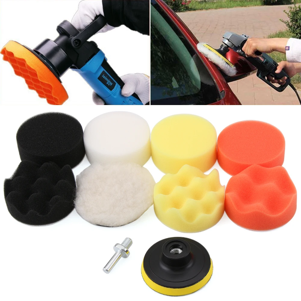75mm Polishing Pad Buffing Pad Set with Drill Adaptor M10 for Car