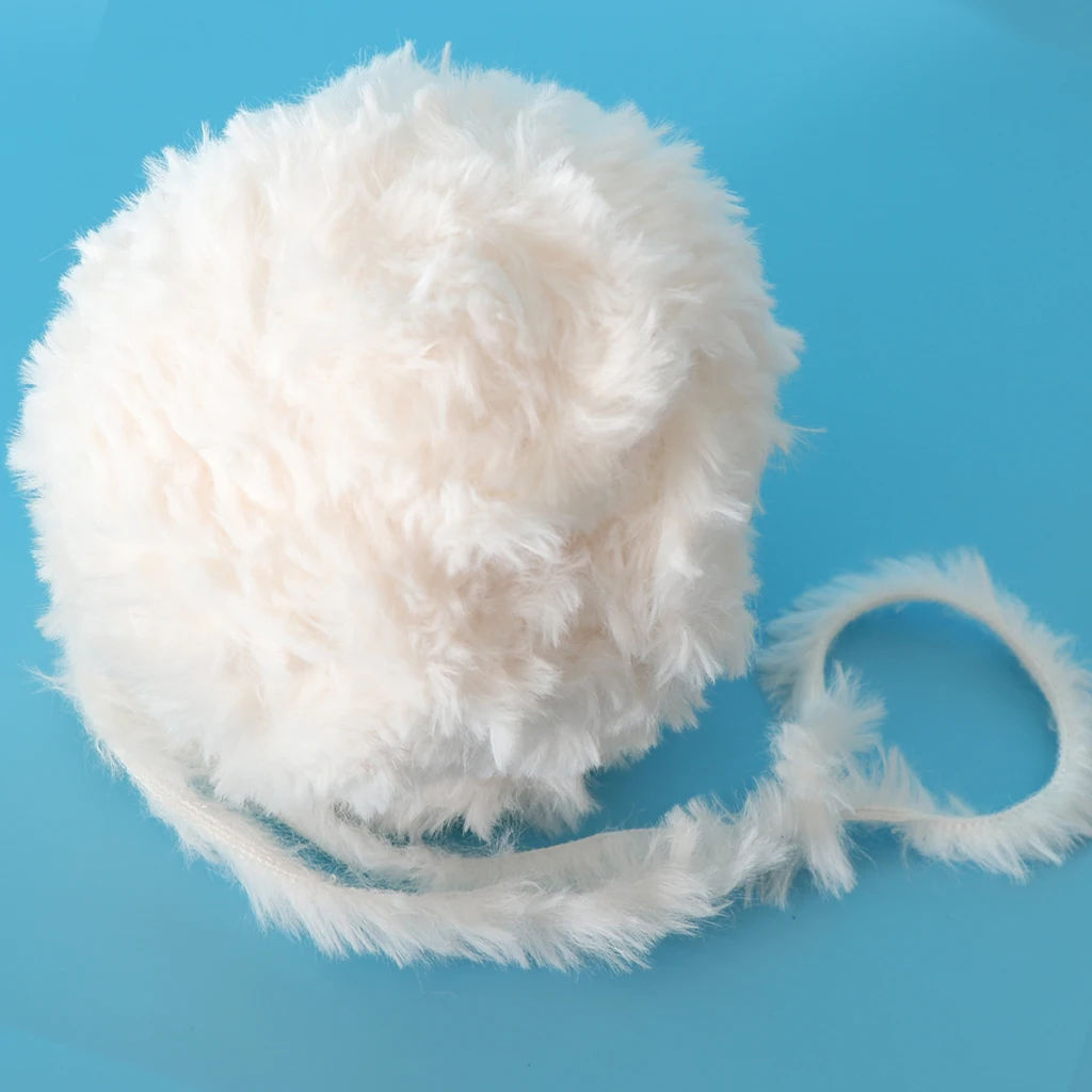 3 Pieces 32 Meters Soft Hand Knitting Artificial Fur Yarn Warm Baby Yarn 14mm Wide for Shawls Scarves Caps