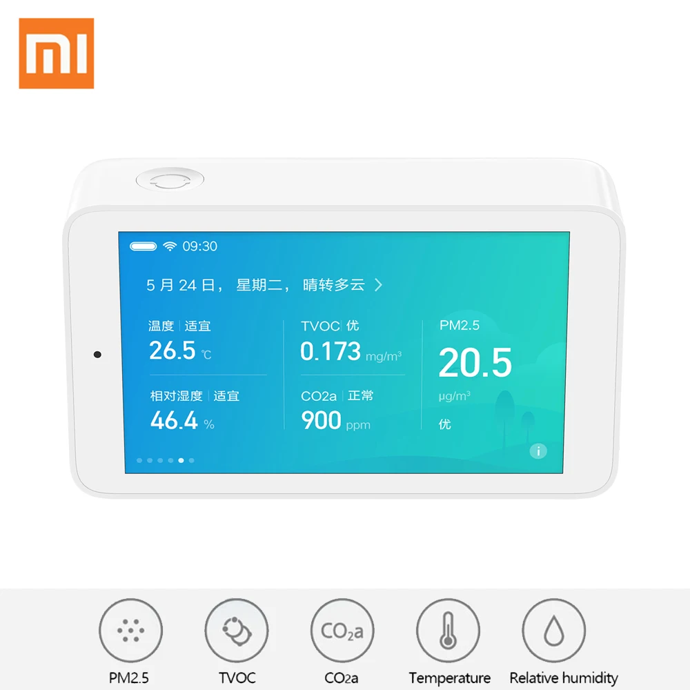 

xiaomi Original Mijia PM2.5 tester Air Detector High-precision Sensing 3.97 inch touchscreen USB Interface CO2a humidity sensor