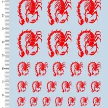 Детальная разная шкала размер красный скорпион маркировка модель комплект водная слайдер наклейка