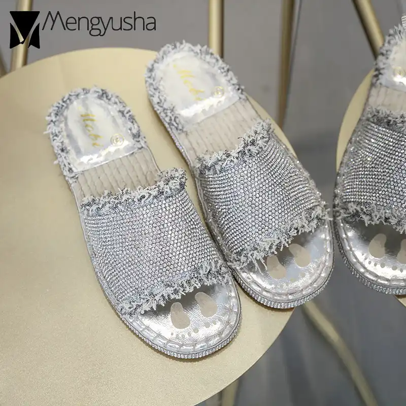silver bling slides