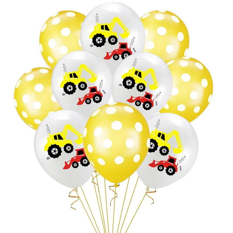 Строительный трактор тема экскаватор надувные шары грузовик автомобиль баннеры детский день рождения, день рождение мальчика вечерние принадлежности