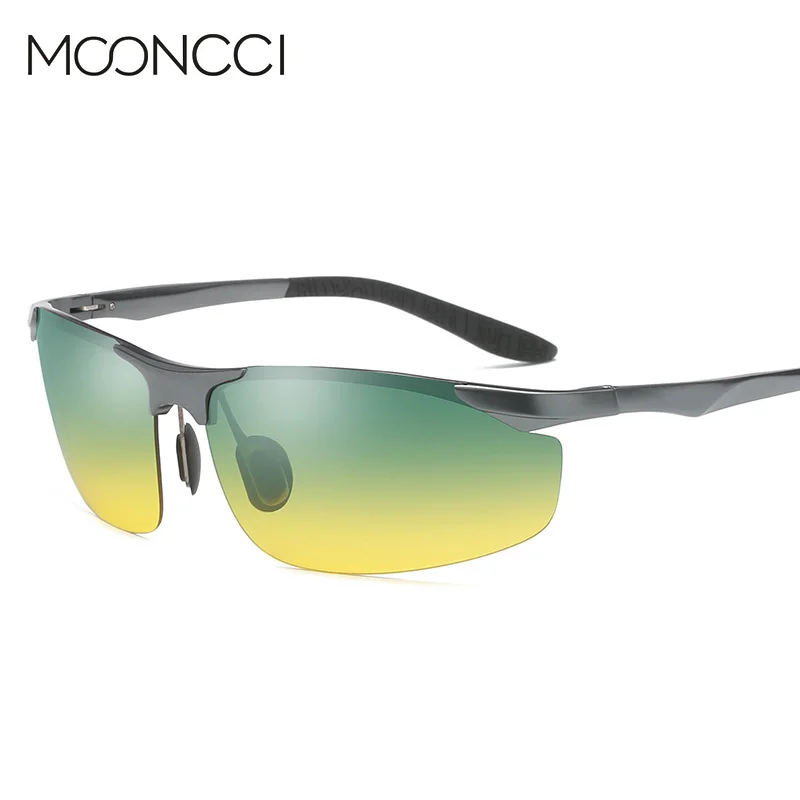 MOONCCI Day and Night Driving Glasses Men Polarized Green Yellow Lens