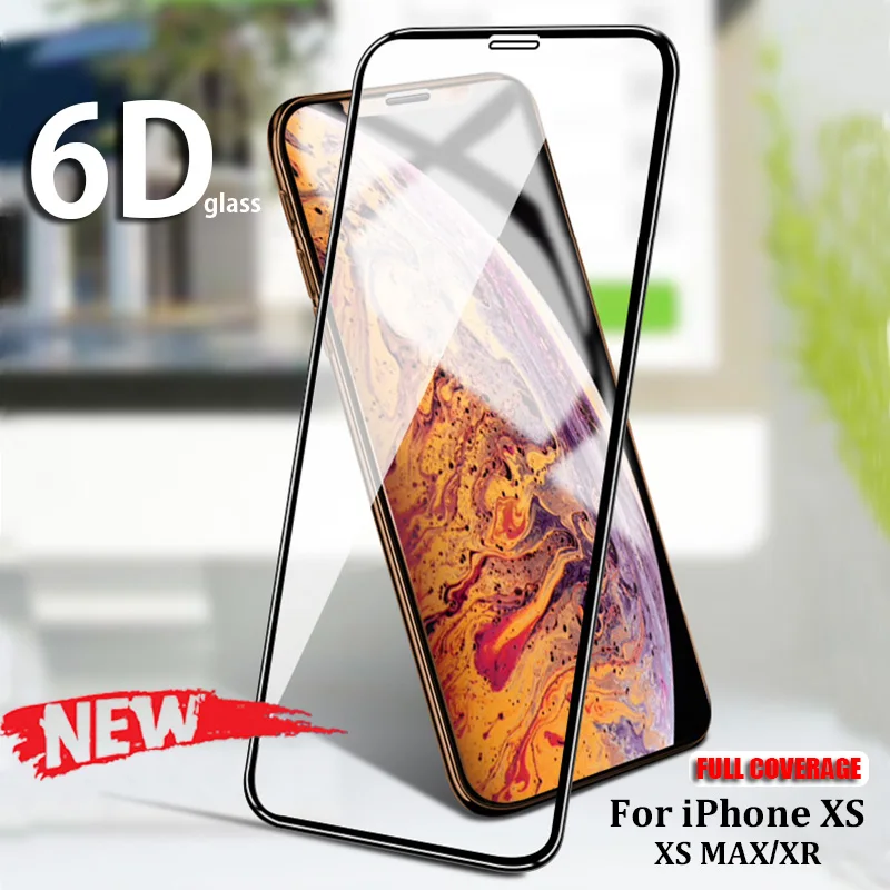 6D Curved Full Cover Tempered Glass For iPhone XS XS Max XR 2018 Screen