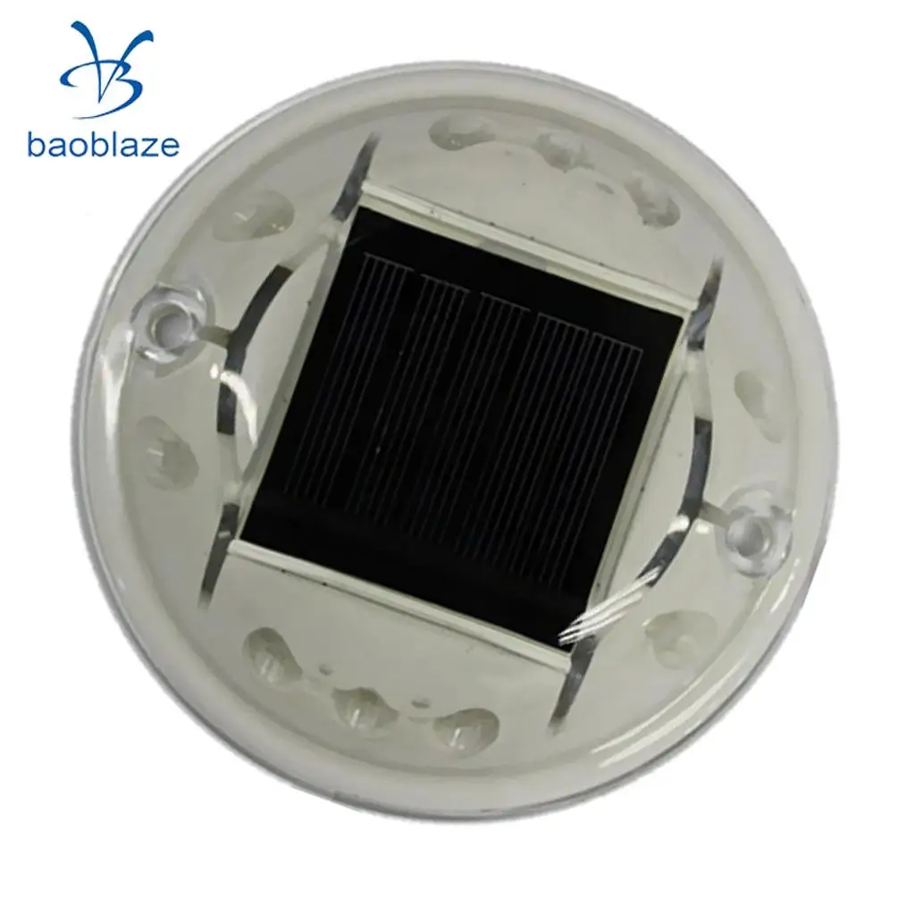 Baoblaze Solar LED Road Stud Light Pathway Deck Dock Driveway Garden Lamp Yellow