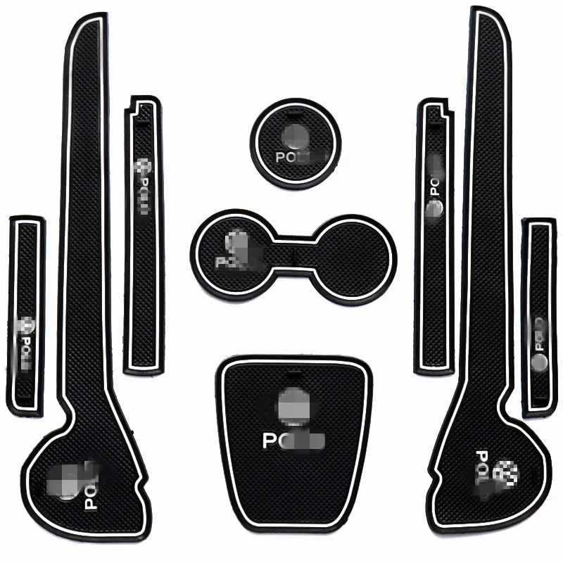 

Interior Gate Slot Pad For Volkswagen Polo 2011-2016 Dust Mats Water Coaster Non-slip Door Groove Mat for POLO 2011-2016