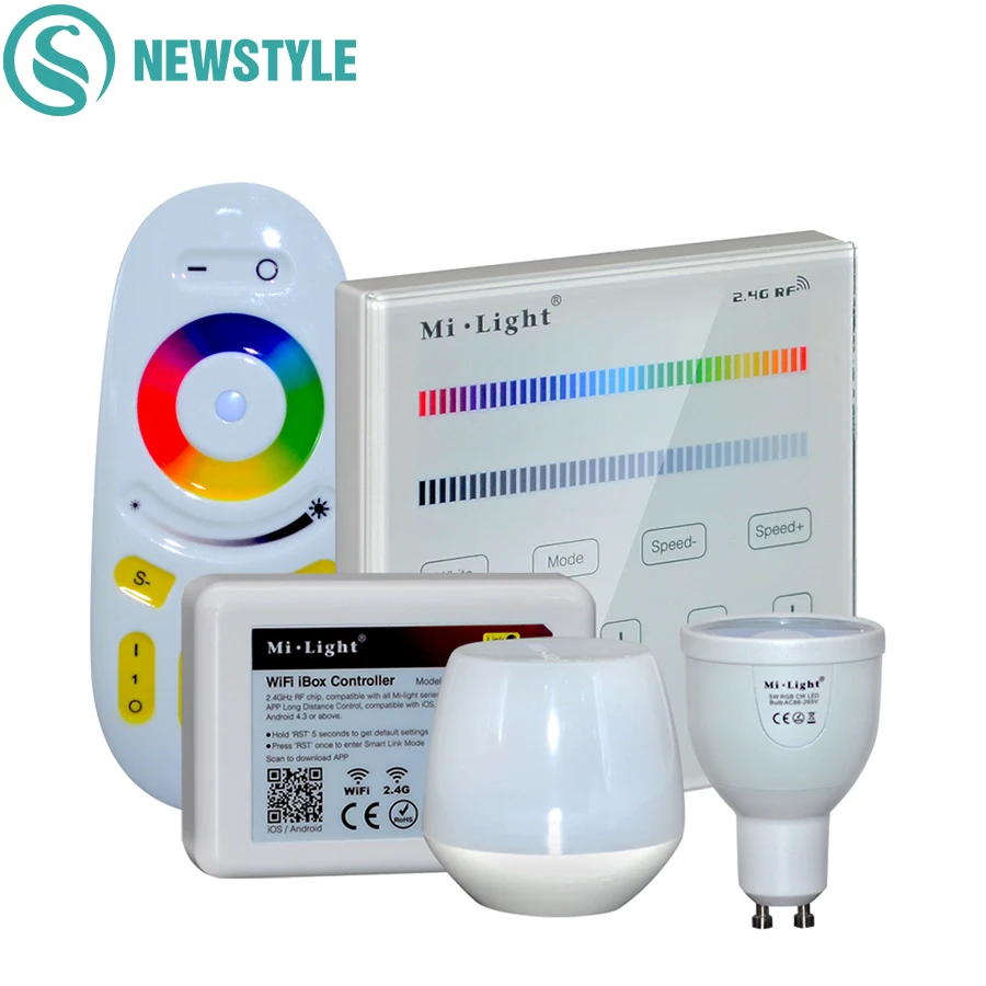 

5W Mi Light RGBW RGBWW LED Bulb 2.4G RF Wireless Dimmable GU10 Lamp Light AC86-265V Indoor Decoration Touch Remote Control WiFi