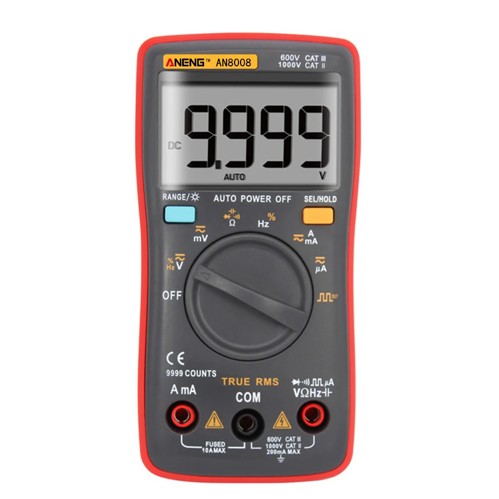 AN8008 Мультиметр цифровой 9999 отсчетов тестер digital multimeter esr meter мультиметры dc dc тестор мультиметр автоматический автомобильные электрические rm409b мультиметры цифровые конденсатор capacitor tester