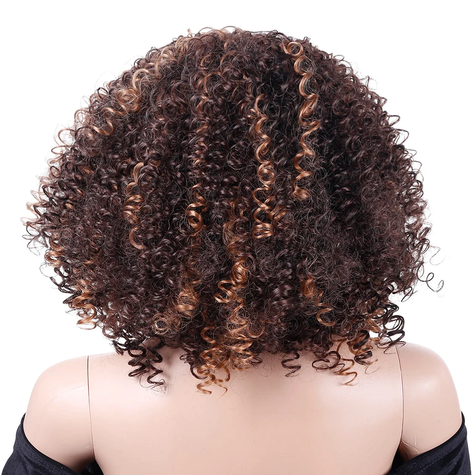 Короткие черные Ролл парик коричневый изюминкой для завивки волос высокое Температура волокна синтетические волосы ролевая парик женский DIFEI