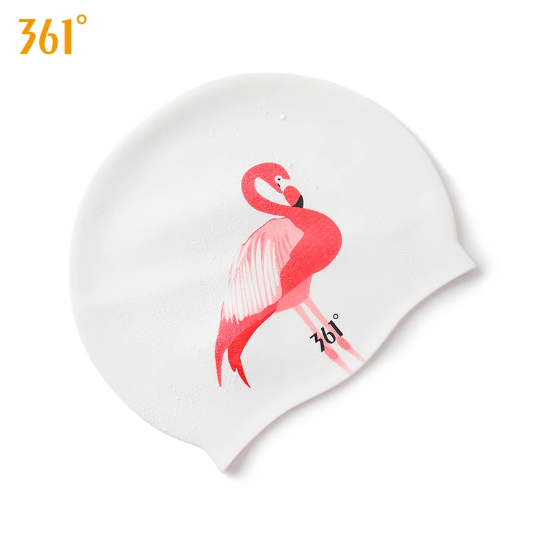 

361 Silicone Swimming Caps for Women Fashion Design Flamingo Girl Swimming Cap Waterproof Ear Protection Pool White Swim Hat