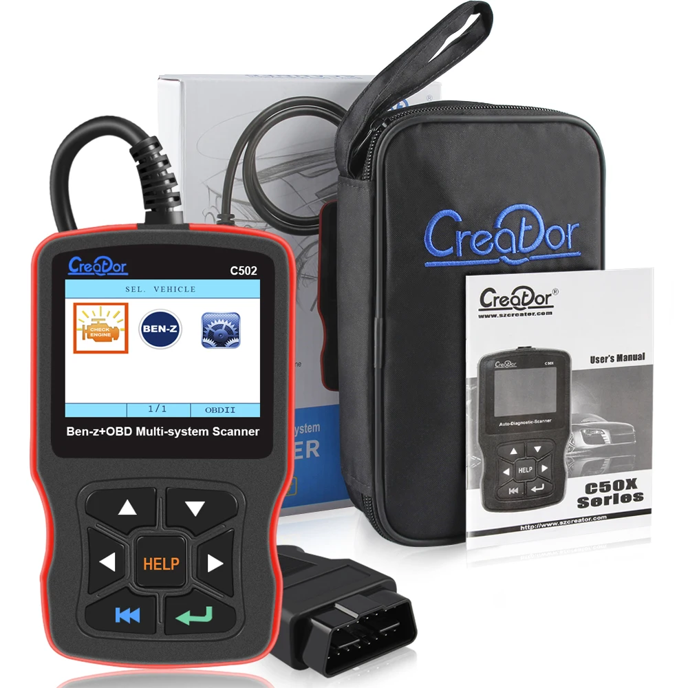 Мультисистемный Creator C502 OBD2 автомобильный сканер для Mercedes benz w211 w124 w212 ABS SRS Oil EPB