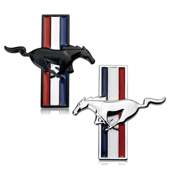 

1 piece Car Sticker for Mustang Shelby GT350 Mondeo Ranger Fiesta Everest Metal 3D Horse Styling Badge Left Right Fender Decal