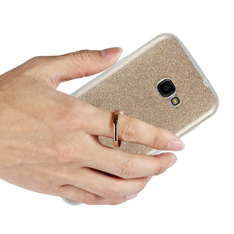 Чехол для samsung Galaxy Xcover4 мягкой ТПУ с палец кольцо стенд блеск крышка блестки