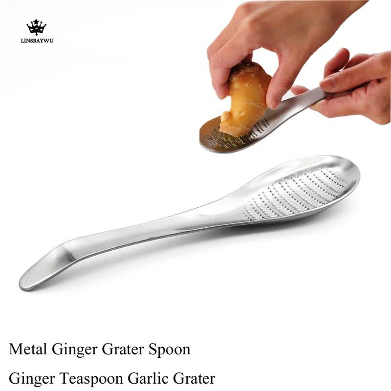 Durable Stainless Steel Spices Grater poon Ginger Tea Spoon Garlic