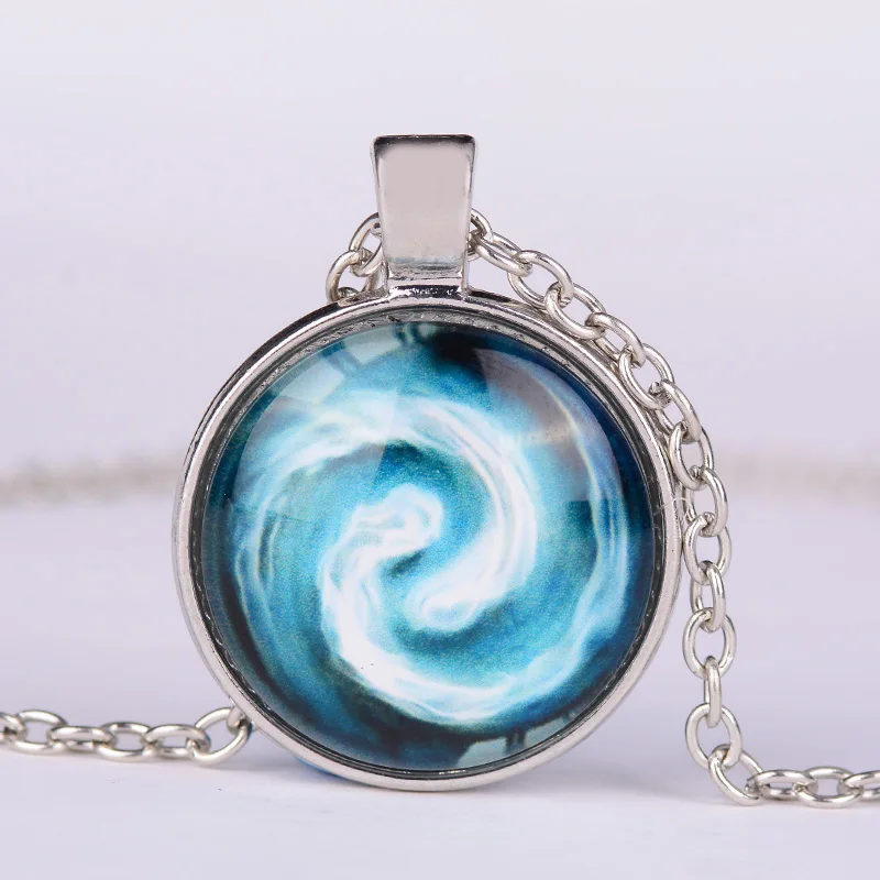High Quality Avatar Movie Jewelry 3 colors Air Nomad Necklace Glass Cabochon Dome Airbender