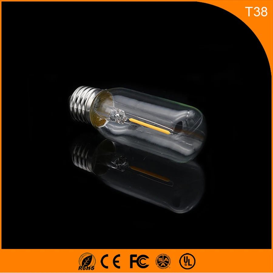 

50PCS 1W E27 B22 Led Bulb, T38 LED COB Vintage Edison Light ,Filament Light Retro Bulb AC 220V