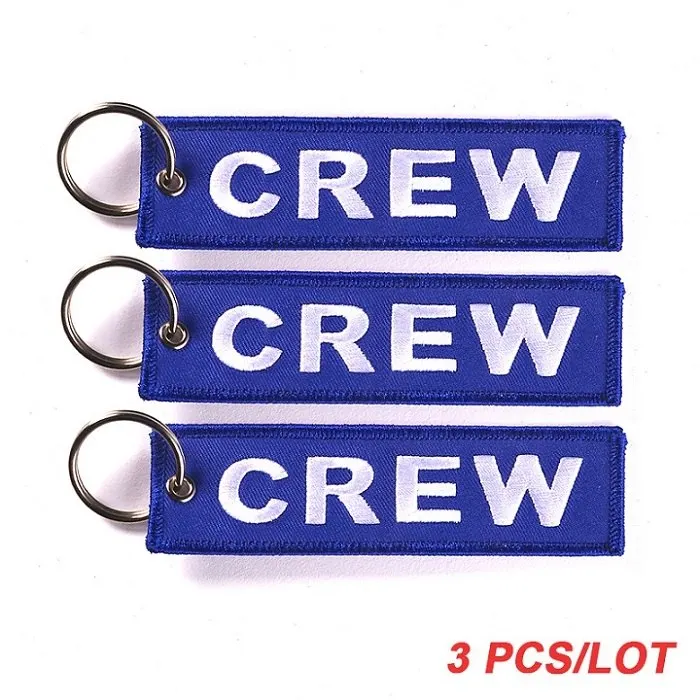 3 шт./партия, модный брелок, авиационный полёт, брелок для ключей, ювелирная вышивка, брелок для ключей, авиационный Подарочный держатель для ключей - Цвет: Blue Crew