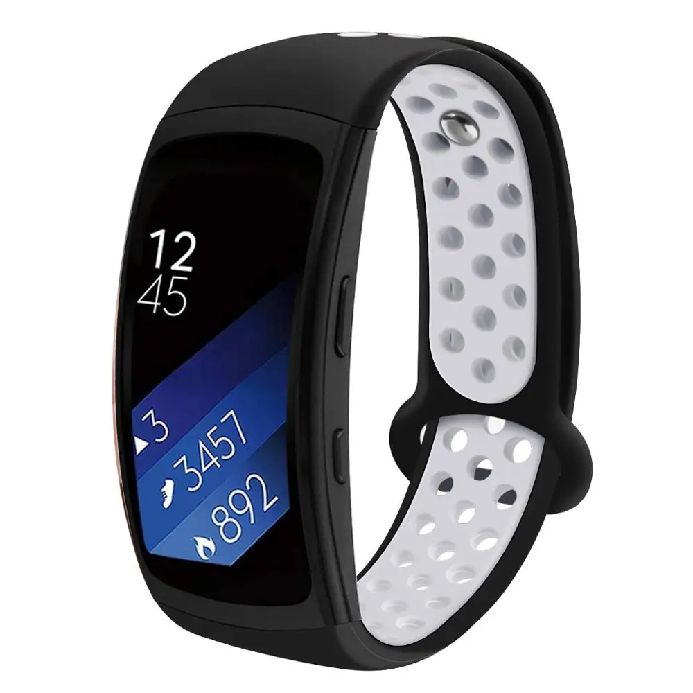 Силиконовый сменный ремешок для samsung gear Fit 2 SM-R360 Fit 2 Pro SM-R365 Watch - Цвет ремешка: Black White