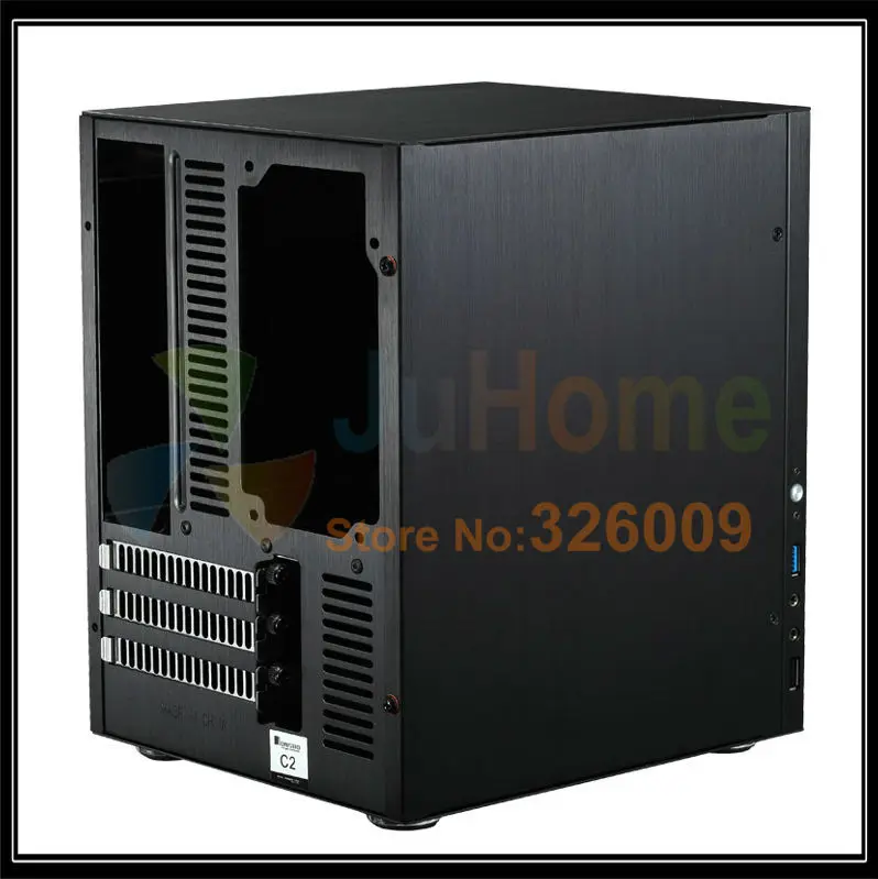 Jonsbo C2 Black C2BK, HTPC ITX мини Чехол для компьютера из алюминия, поддержка 3,5 ''HDD, USB3.0, домашний кинотеатр компьютер, другие C3 V4