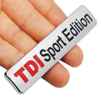 

JDM Sticker Metal Red TDI Sport Edition Logo Turbo Car Letter Sticker Emblem Chrome Badge Decals For POLO GOLF CC TT