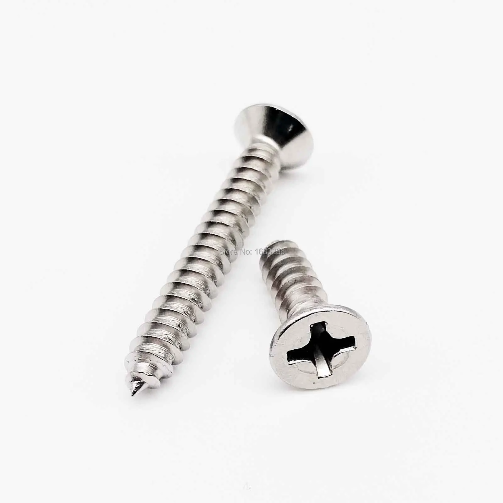 10/50pc M3.5 M3.9 M4.2 M4.8 M5.5 M6.3 304 stainless steel Cross Phillips Flat Countersunk Head Self tapping Furniture Wood Screw