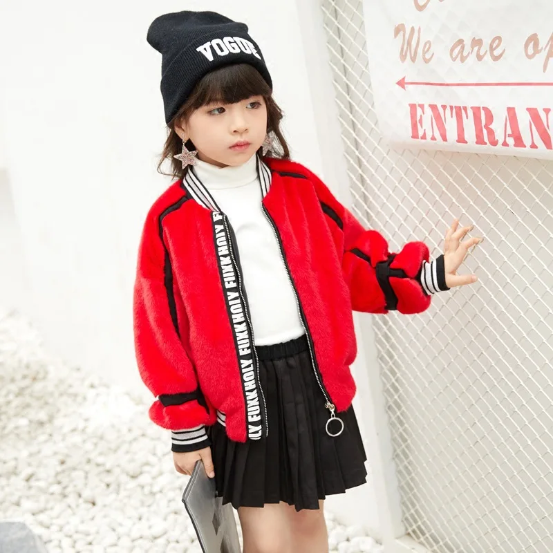 

Children's fur coat imitation rabbit hair male and female children's clothing plus velvet baby jacket 2018 autumn and winter new
