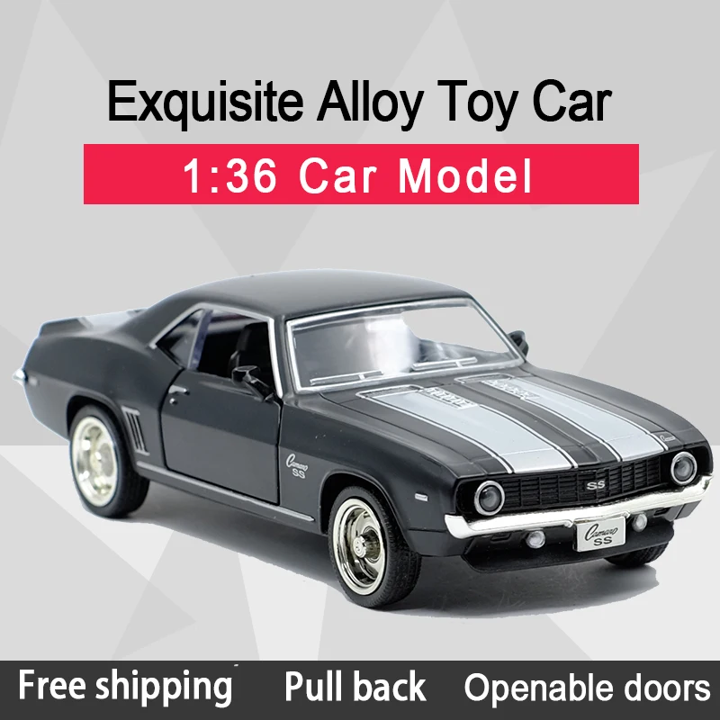 RMZ CITY 1:36 Camaro SS 1969 CoolBlack сплав литье под давлением модель автомобиля игрушка с
