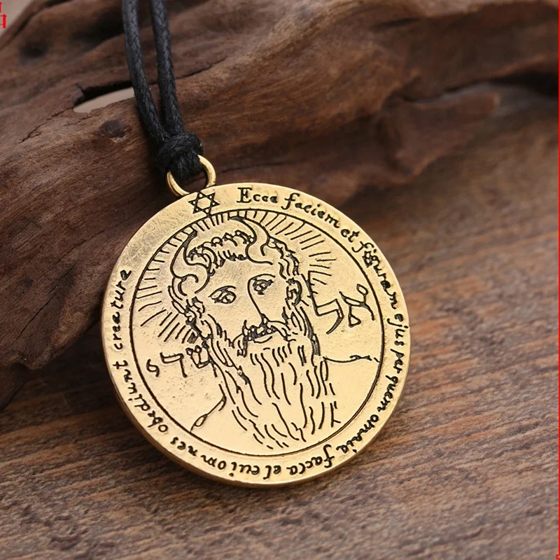 

Viking Adjustable The First Pentacle of The Sun Key of Solomon Seal Pendant Necklace Jewish Amulet for Women/Men Best Gifts