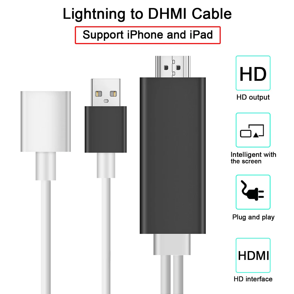 HDMI USB HD ТВ кабель для Lightning к HDMI AV цифровой ТВ адаптер для iPhone 7/7 s/6/6 S/Plus/iPad к HDMI зеркального шнура конвертер