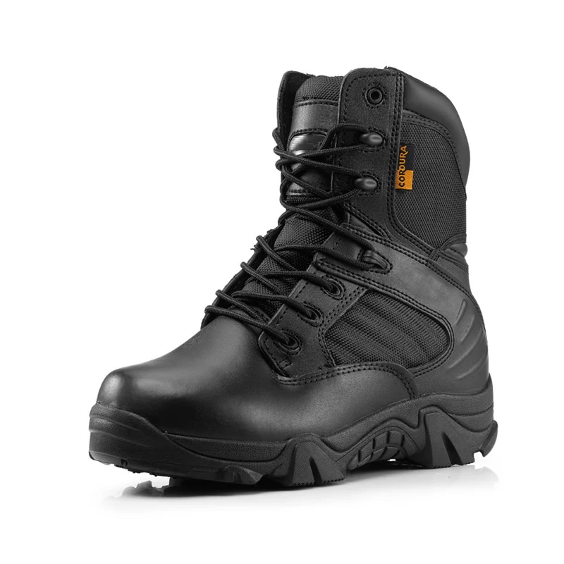 Мужские военные тактические ботинки; зимние кожаные ботинки; Цвет Черный; спецназ; армейские ботинки; защитная Рабочая обувь; армейские ботинки