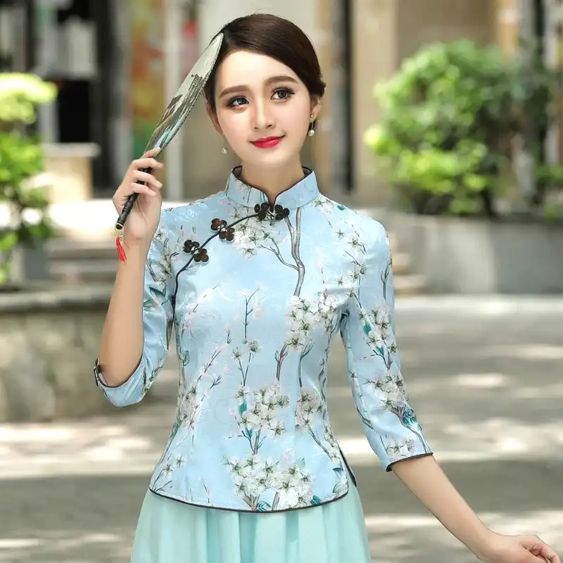 camisa china mujer